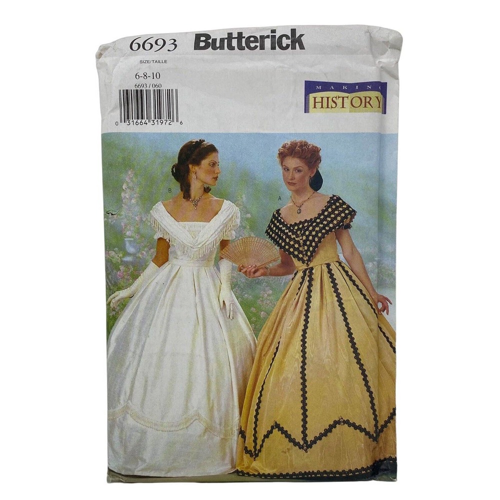 Butterick Sewing Pattern #6693 Misses Size 6-8-10 Southern Belle Costume Theatre